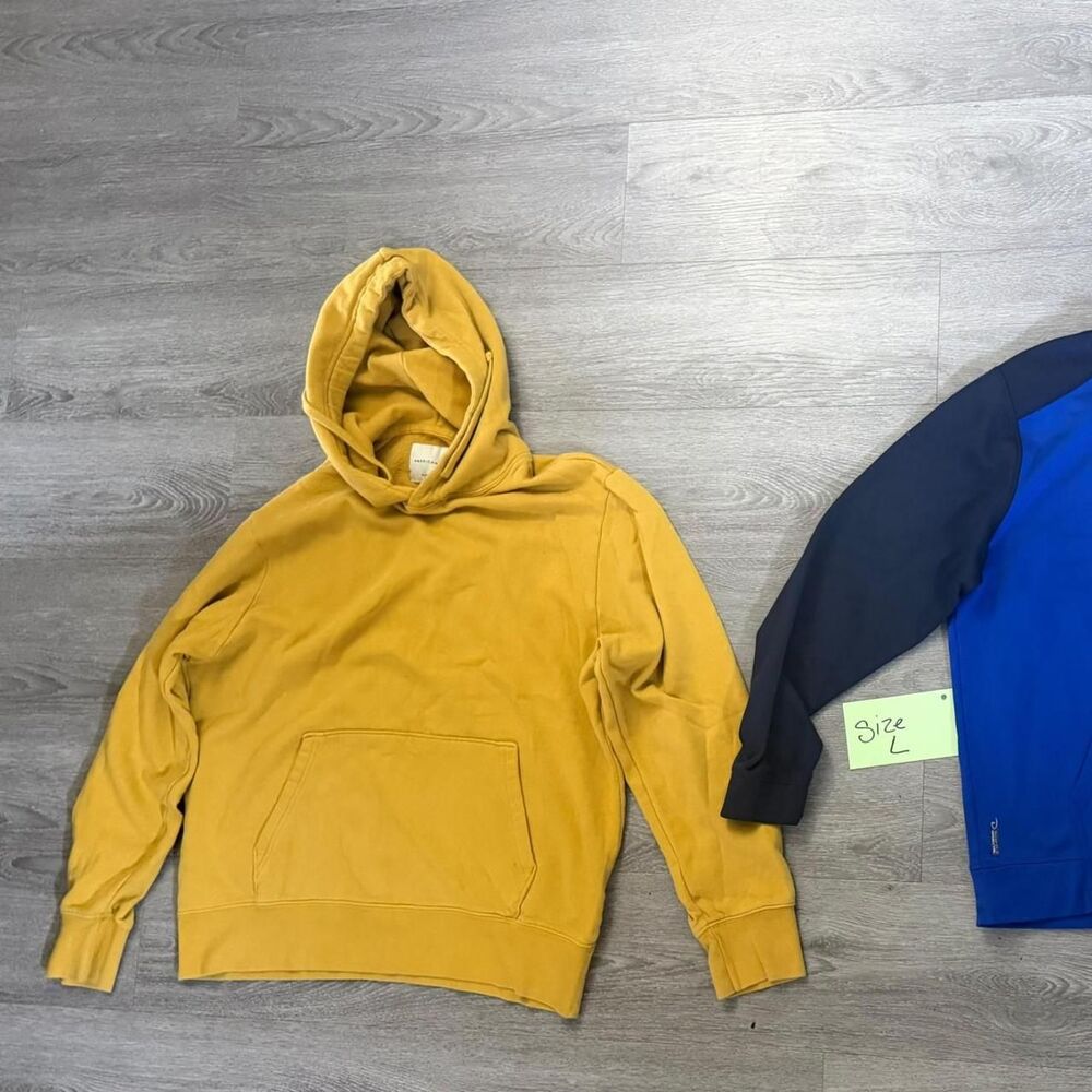 Champion Men's Yellow and Blue Hoodie